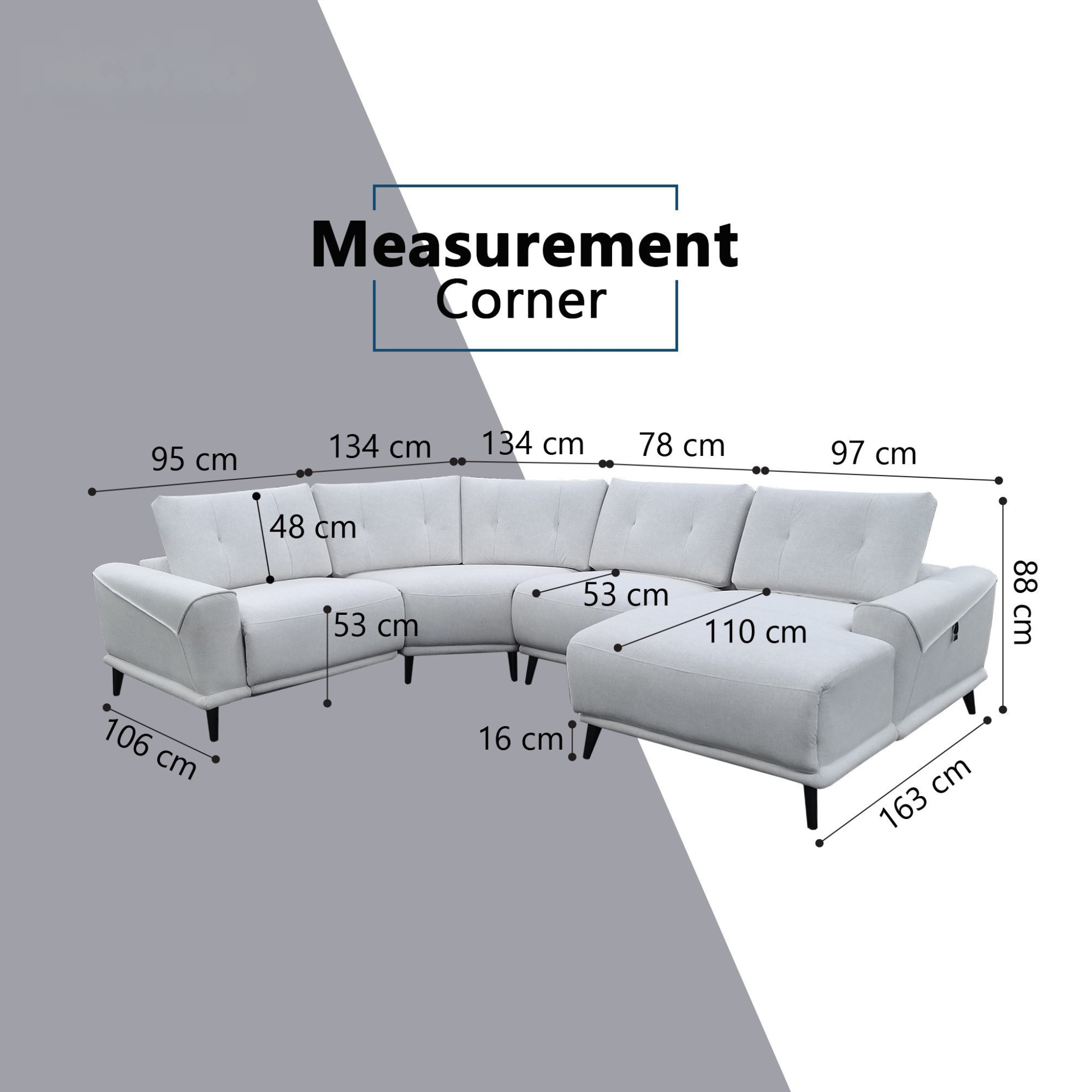 Nestor Fabric Adjustable Headrest Recliner Corner Sofa (Pet Friendly & Easy Clean)