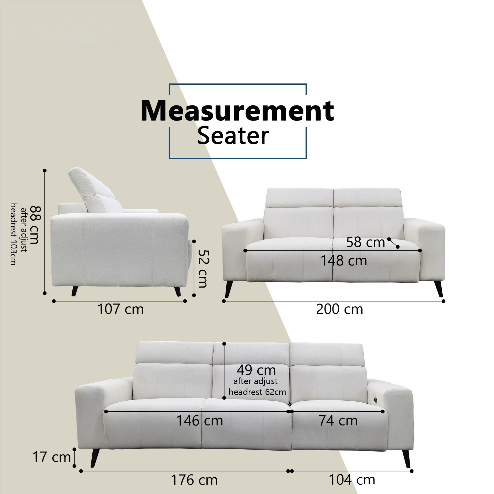 Havos Fabric Recliner Sofa (Pet Friendly & Easy Clean)