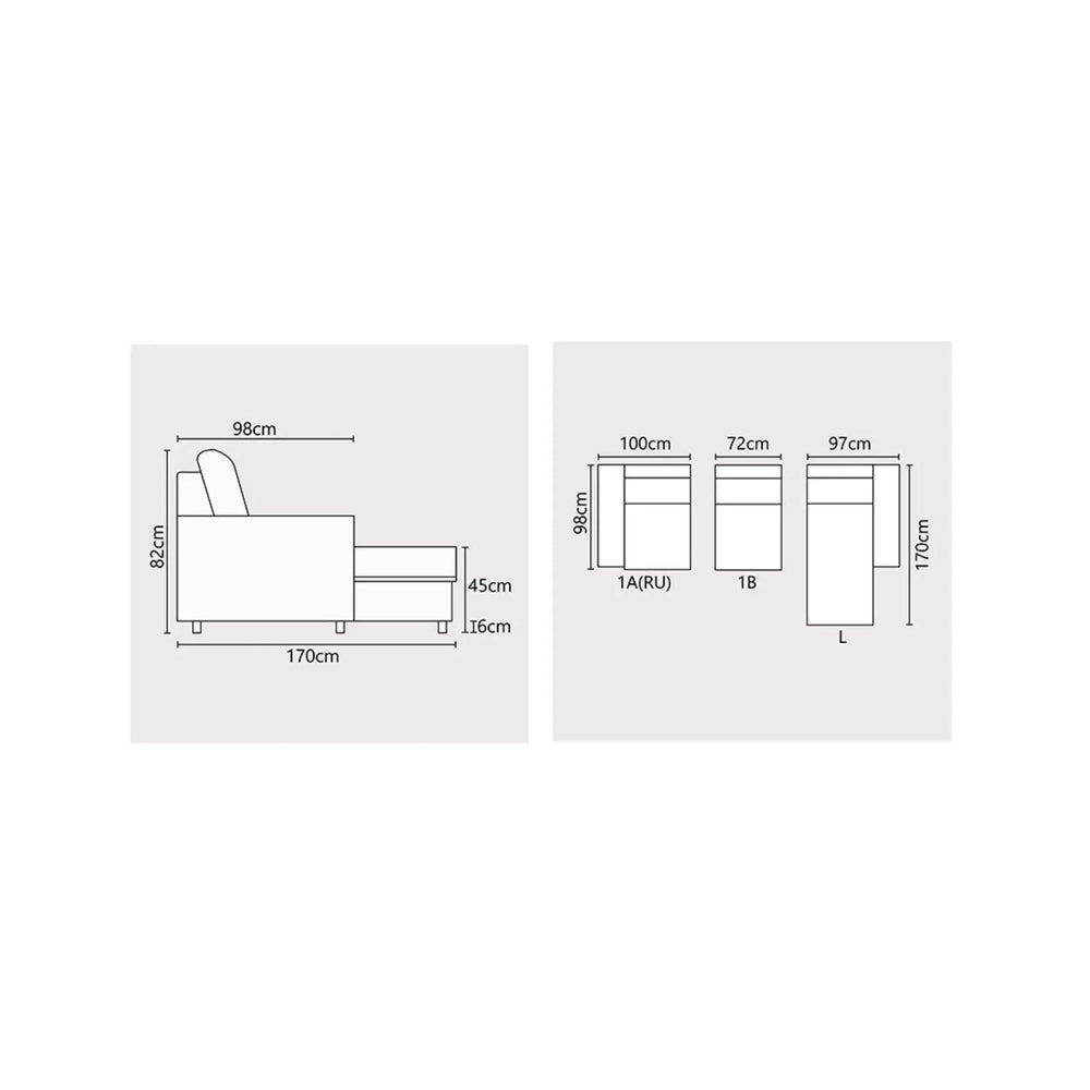 Orynth Fabric Adjustable Headrest Recliner L-Shaped Sofa (Pet Friendly & Easy Clean) - Esteller