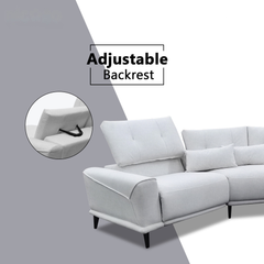 Nestor Fabric Adjustable Headrest Recliner Corner Sofa (Pet Friendly & Easy Clean)