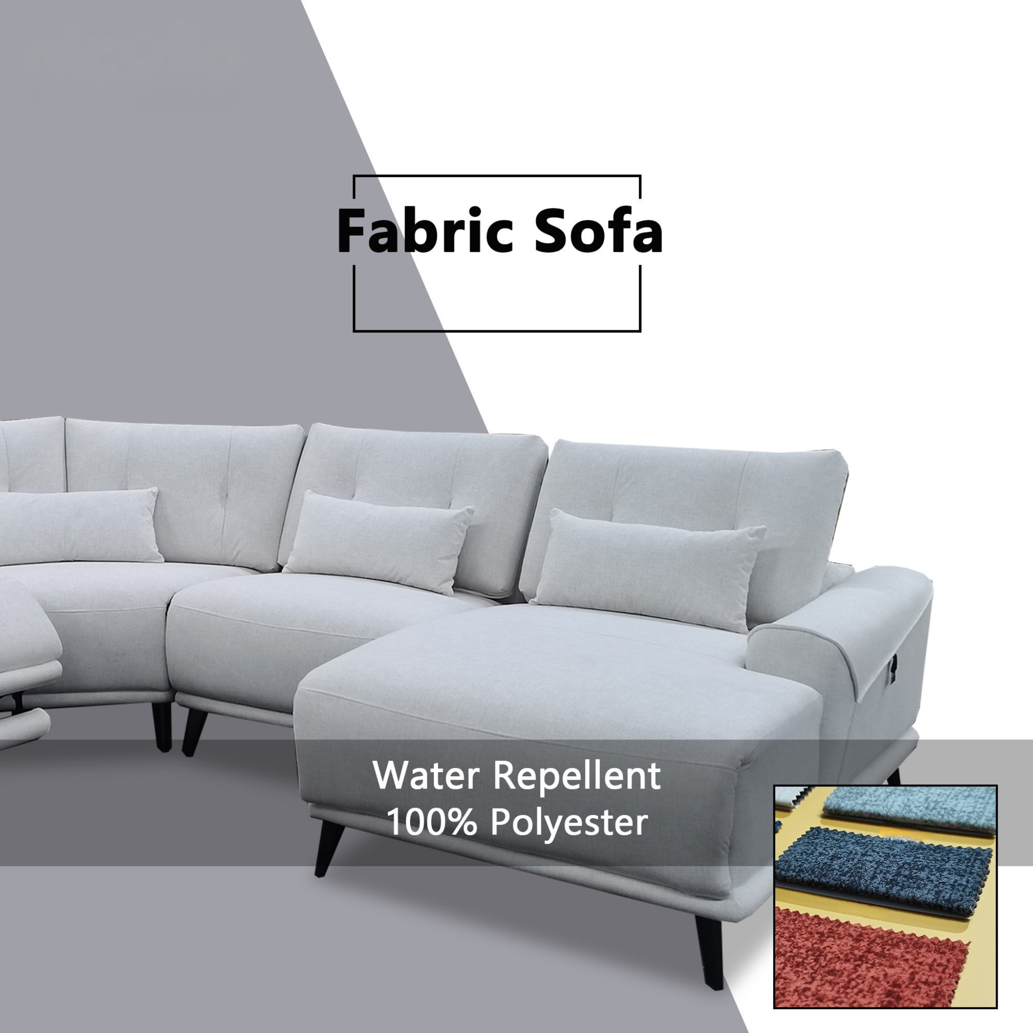 Nestor Fabric Adjustable Headrest Recliner Corner Sofa (Pet Friendly & Easy Clean)