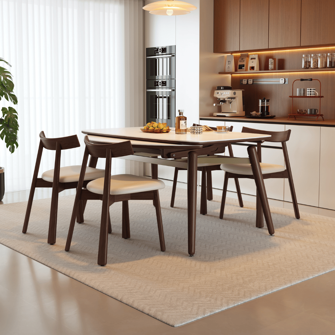 Verilon Walnut Extendable Dining Set