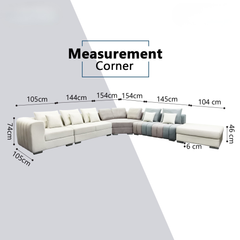 Orynel Fabric Corner Sofa (Sectional) (Pet Friendly & Easy Clean)