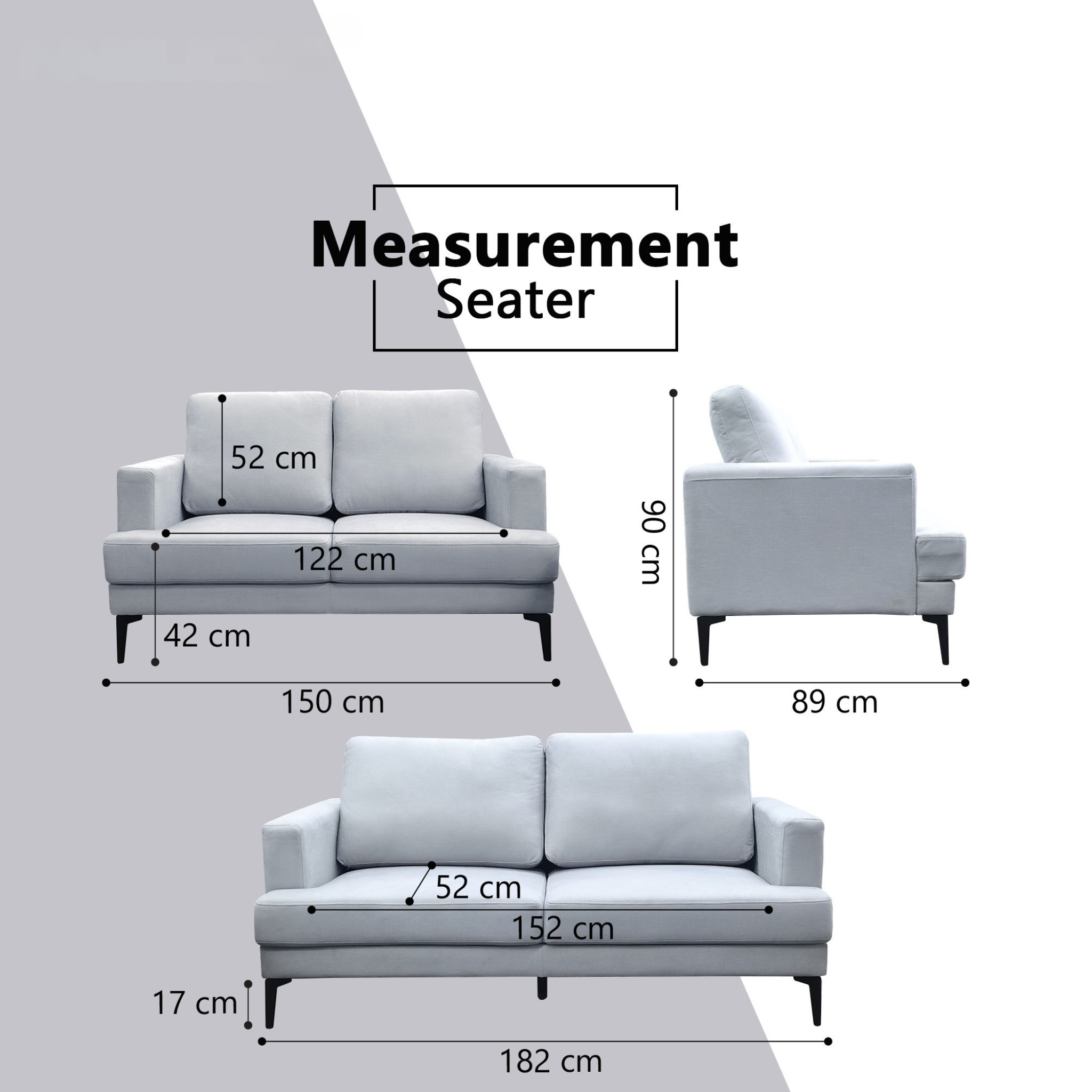 Lorren Fabric Sofa (Pet Friendly & Easy Clean)