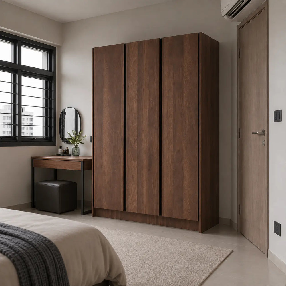 Calvona 3 Door Wooden Wardrobe (4ft) DHEP