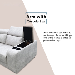 Meren Fabric Adjustable Headrest L-Shaped Corner Sofa (Pet Friendly & Easy Clean)