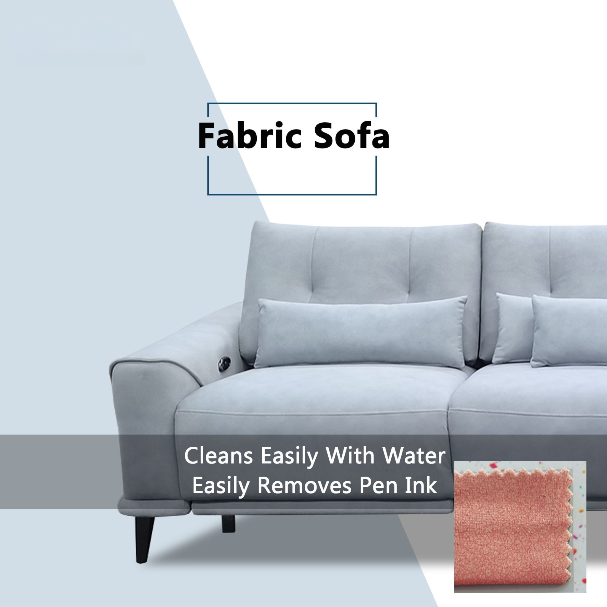 Nestor Fabric Adjustable Backrest & Headrest Recliner L-Shaped Sofa (Pet Friendly & Easy Clean)