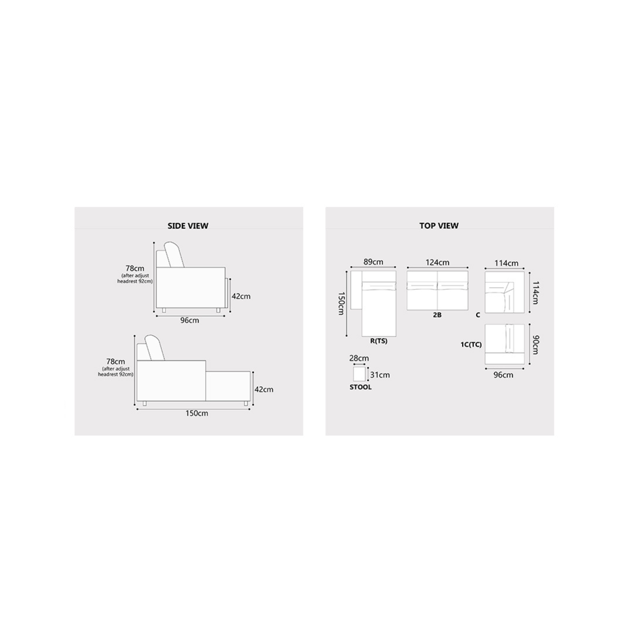 Meren Fabric Adjustable Headrest L-Shaped Corner Sofa (Pet Friendly & Easy Clean)