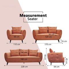 Rovan Fabric Sofa (Pet Friendly & Easy Clean)