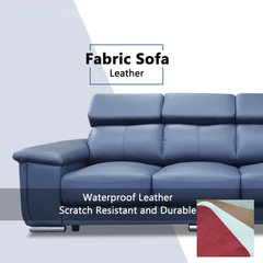 Zevin Genuine Leather Adjustable Headrest Sofa