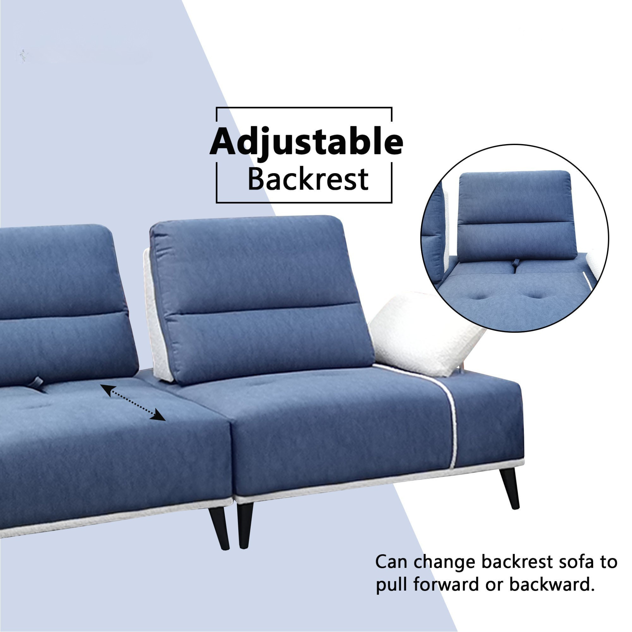 Norric Fabric Adjustable Backrest & Armrest Sofa (Pet Friendly & Easy Clean)