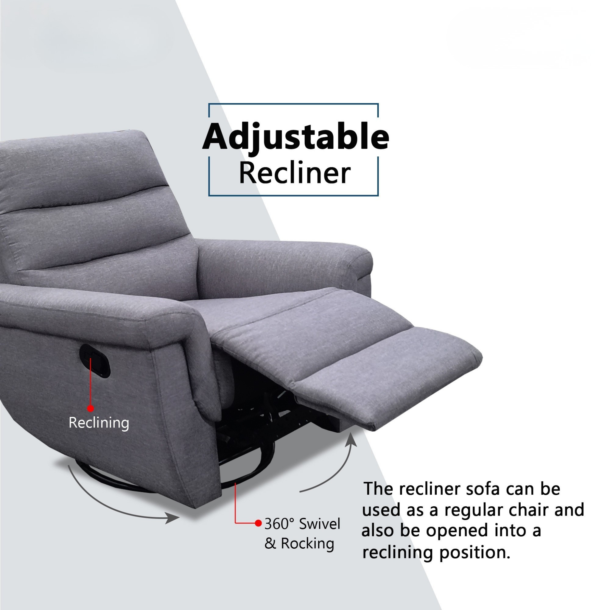 Fynric Fabric Recliner Sofa (Pet Friendly & Easy Clean)