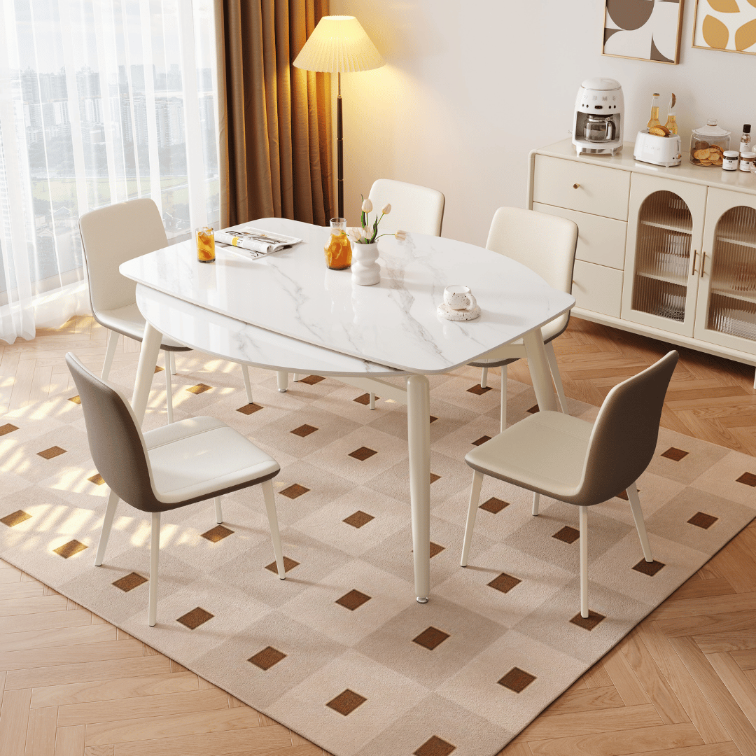 Verilon White Extendable Dining Set
