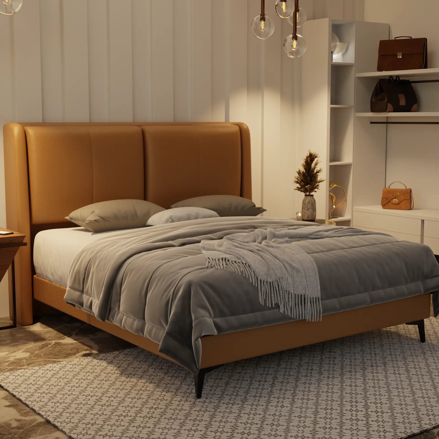 Grenne Genuine Leather Divan Bed Frame XYXBED