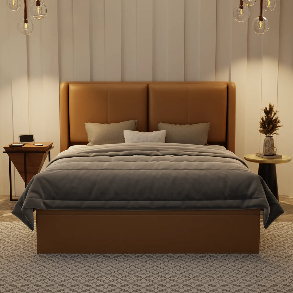 Grenne Genuine Leather Storage Bed (Gas Lift) XYXBED