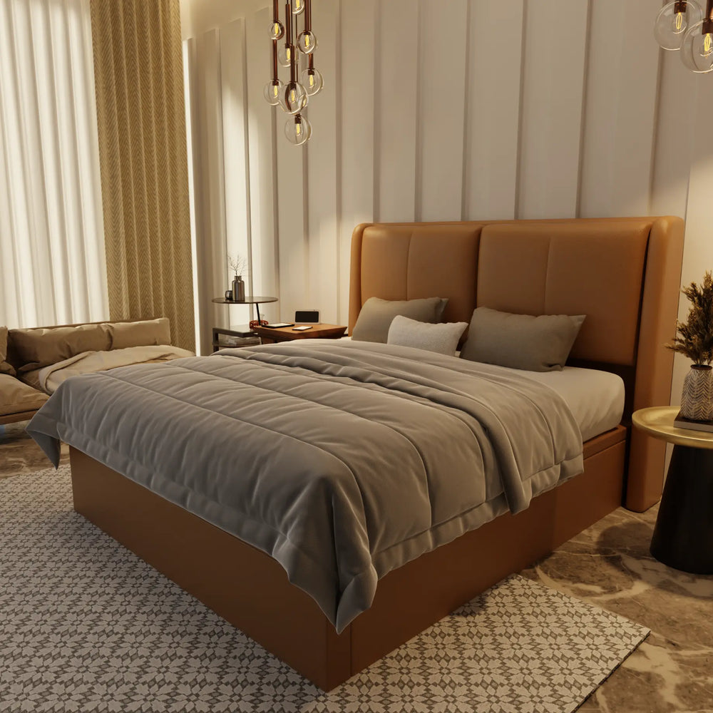 Grenne Genuine Leather Storage Bed (Gas Lift) XYXBED