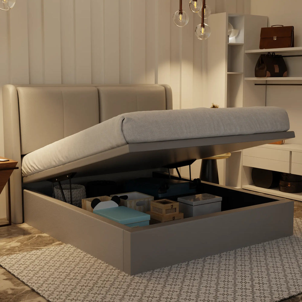 Grenne Genuine Leather Storage Bed (Gas Lift) XYXBED