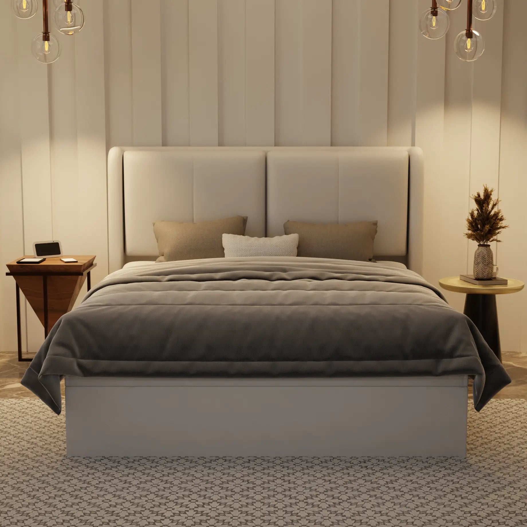 Grenne Genuine Leather Storage Bed (Gas Lift) XYXBED