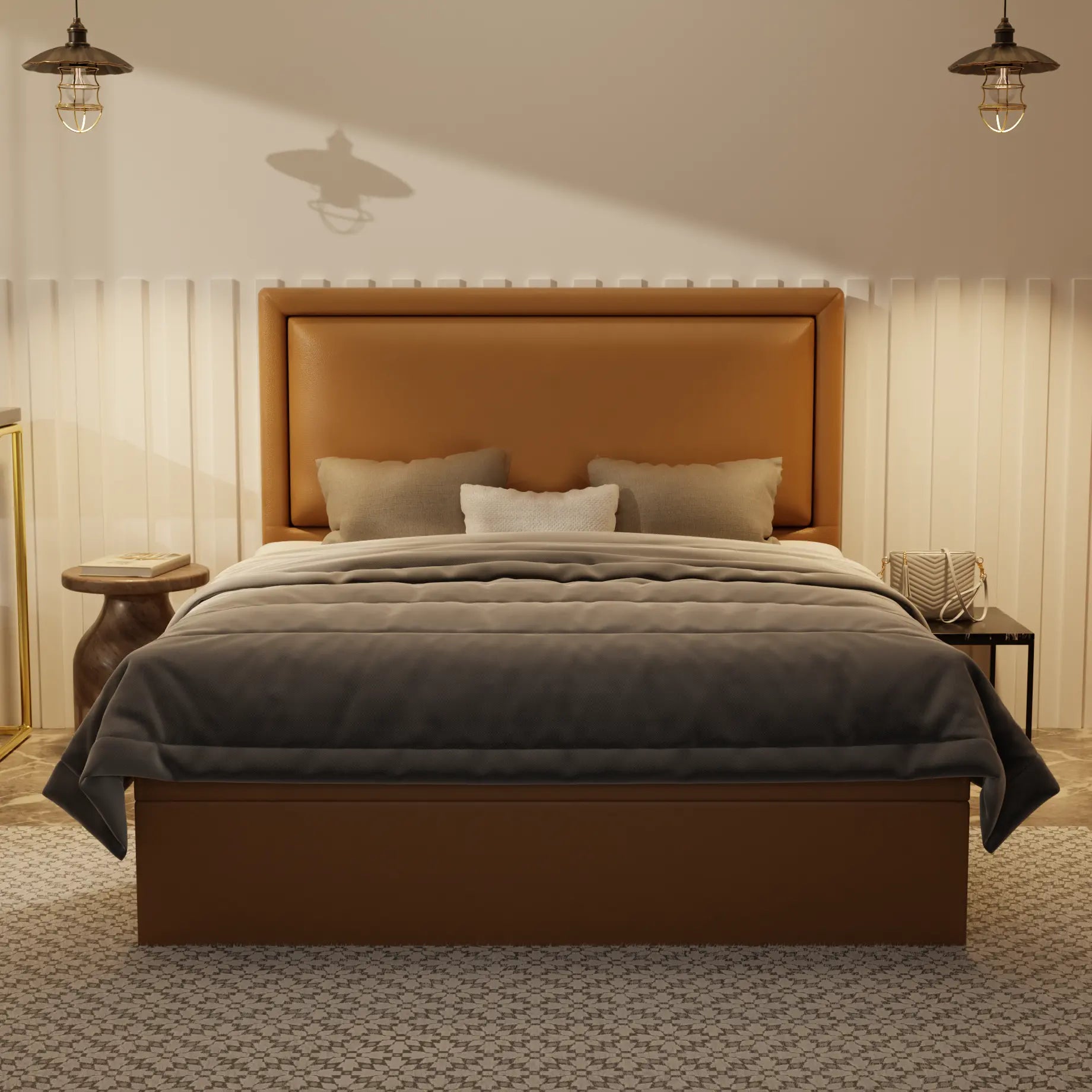 Jinny Genuine Leather Storage Bed (Gas Lift) XYXBED