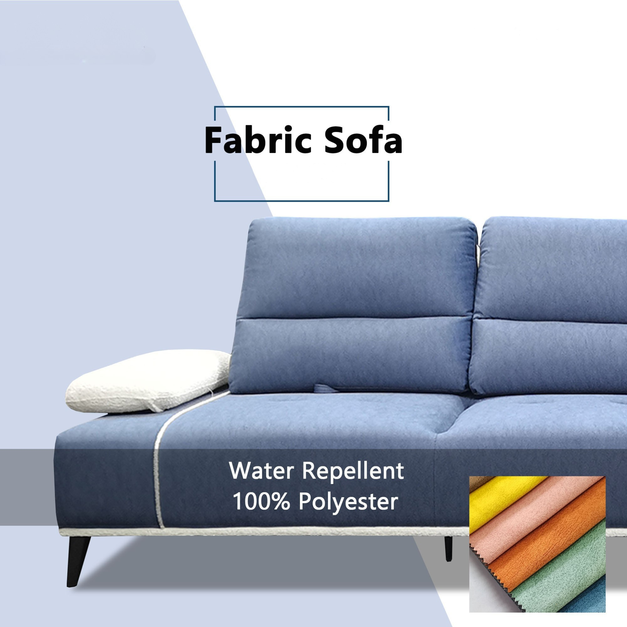 Norric Fabric Adjustable Backrest & Armrest Sofa (Pet Friendly & Easy Clean)