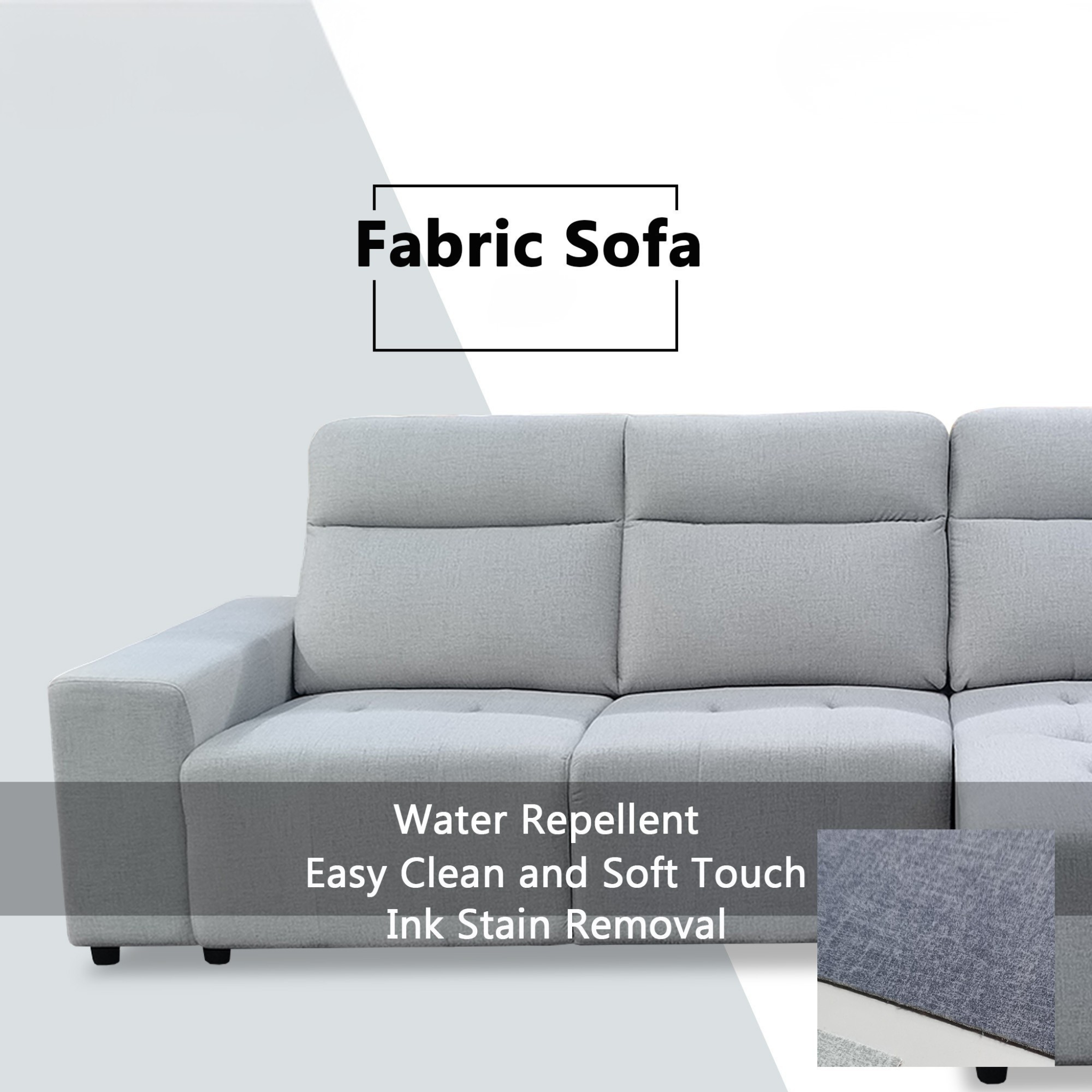 Brivan Fabric L-Shaped Sofa (Pet Friendly & Easy Clean)