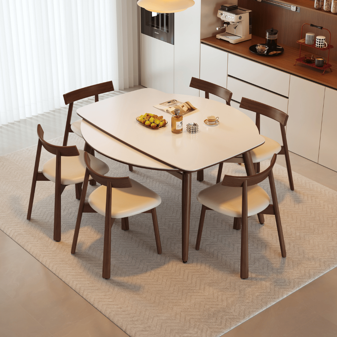 Verilon Walnut Extendable Dining Set