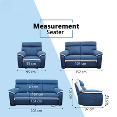 Novar Fabric Recliner Sofa (Pet Friendly & Easy Clean)