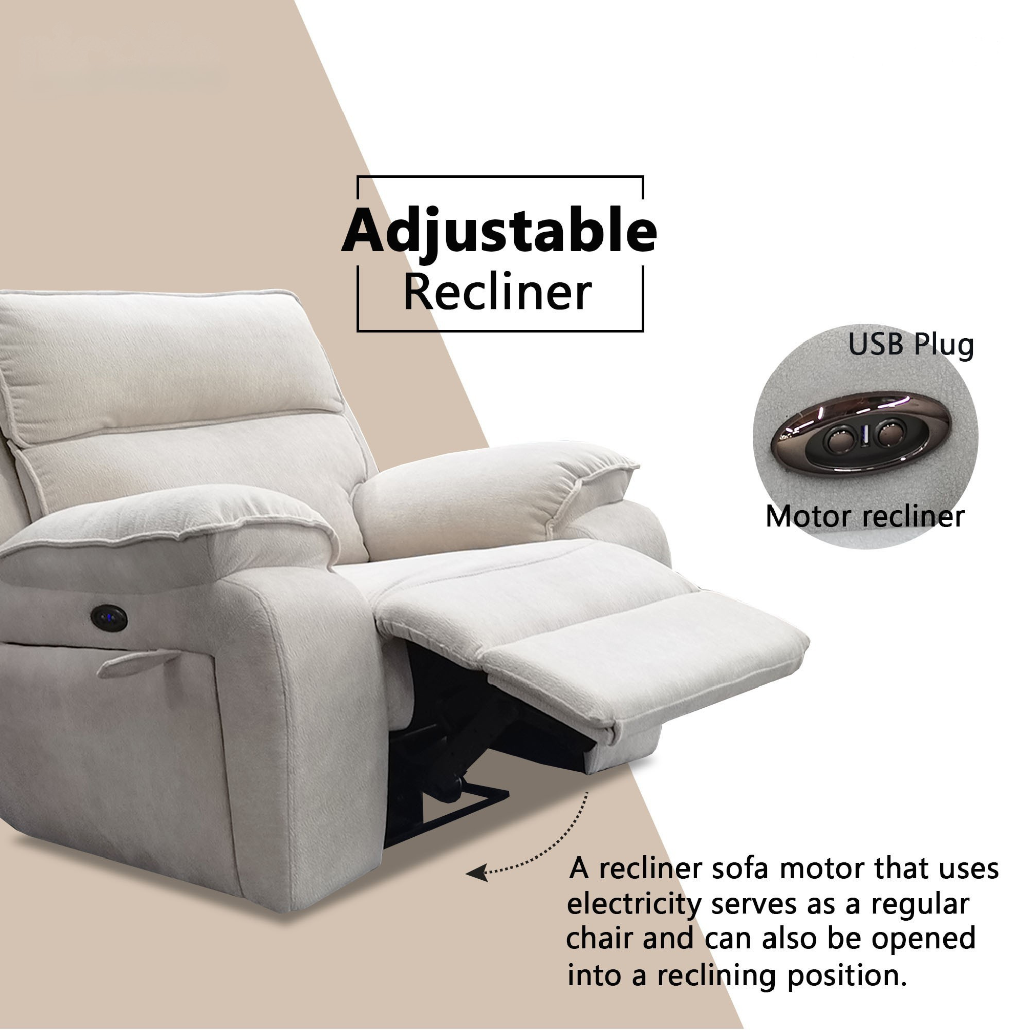 Belric Fabric Recliner Sofa (Pet Friendly & Easy Clean)