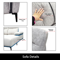 Amby Fabric L-Shaped Sofa (Pet Friendly & Easy Clean) KH