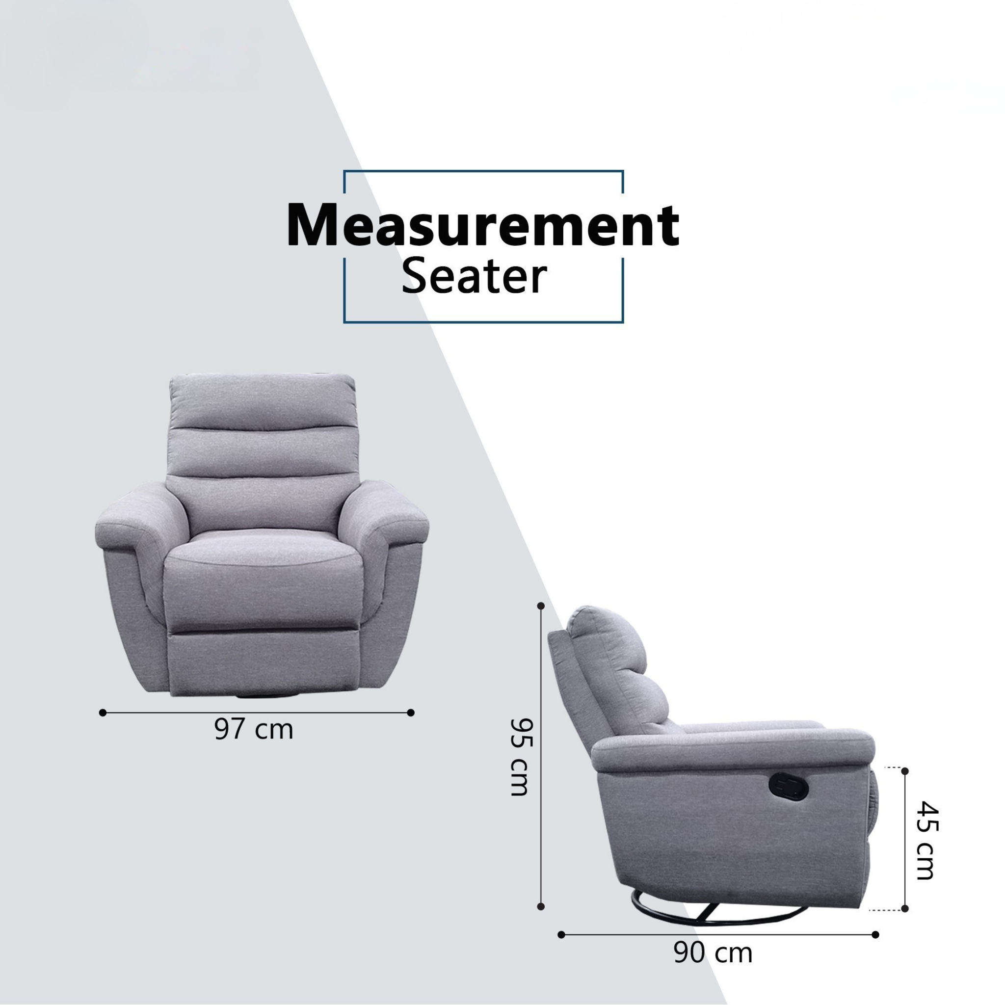 Fynric Fabric Recliner Sofa (Pet Friendly & Easy Clean)