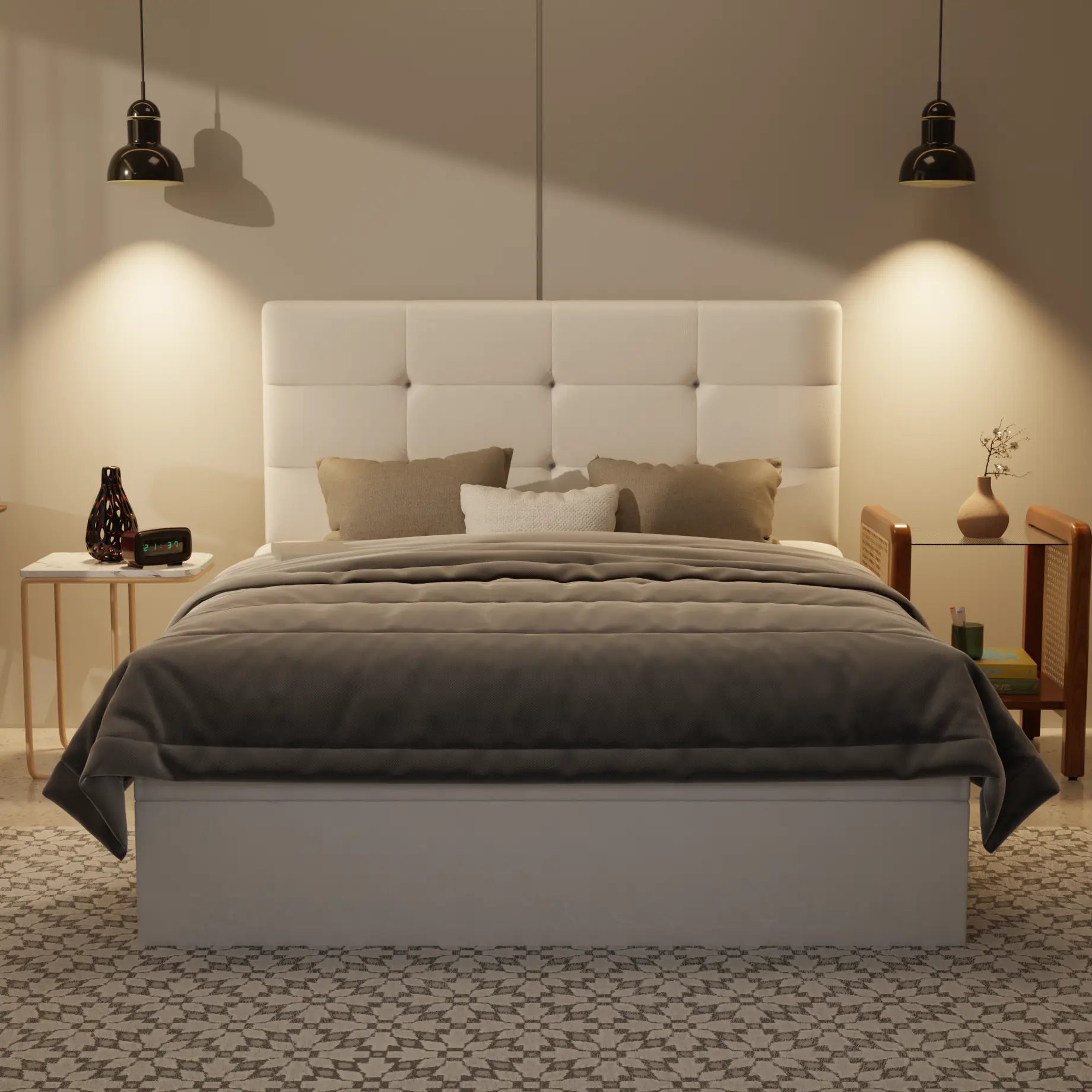 Rachelle Genuine Leather Storage Bed (Gas Lift) XYXBED