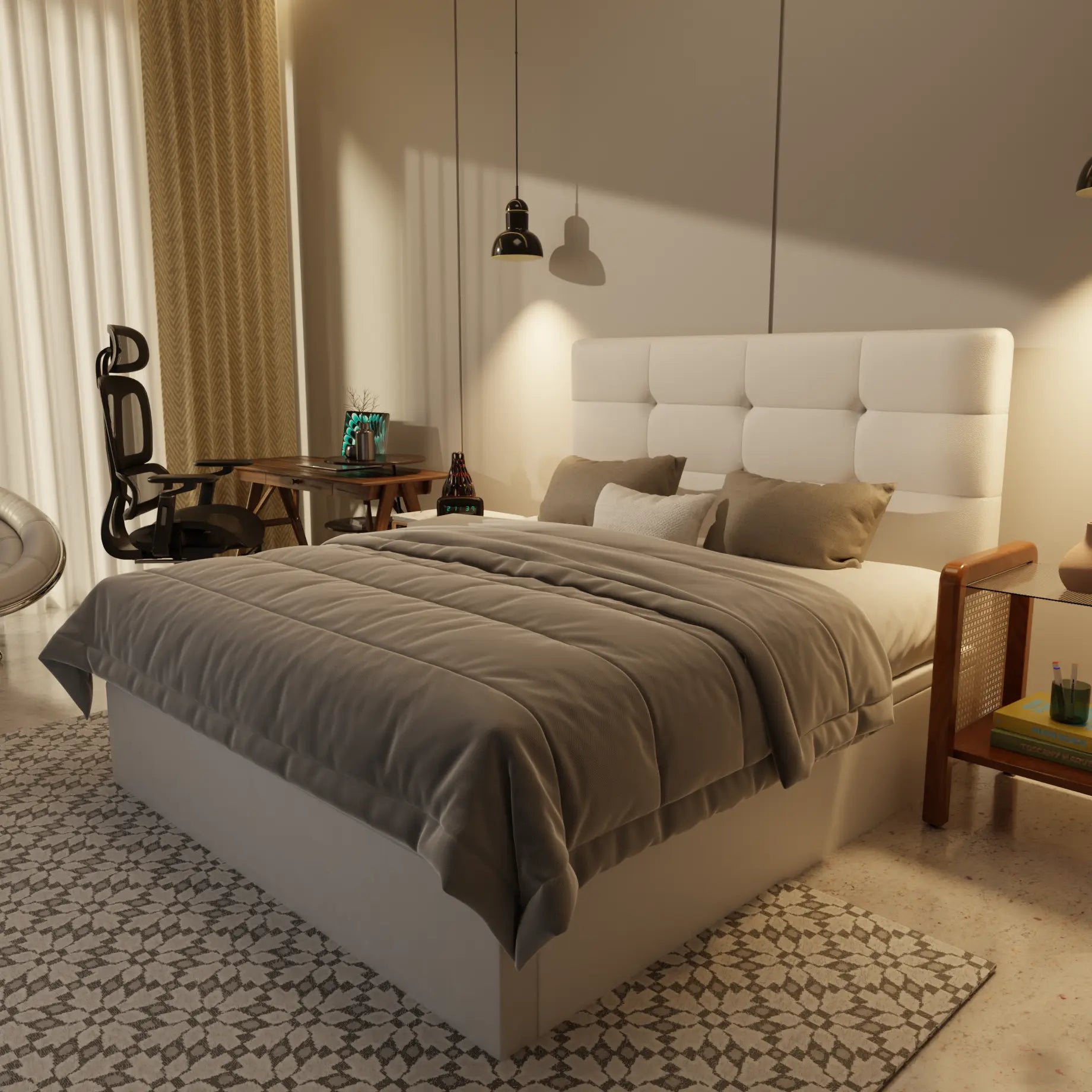 Rachelle Genuine Leather Storage Bed (Gas Lift) XYXBED