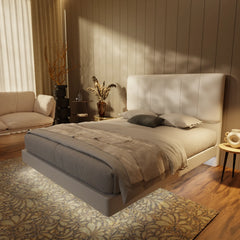 Joane Genuine Leather Floating Bed Frame (With LED) XYXBED