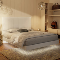 Joane Genuine Leather Floating Bed Frame (With LED) XYXBED