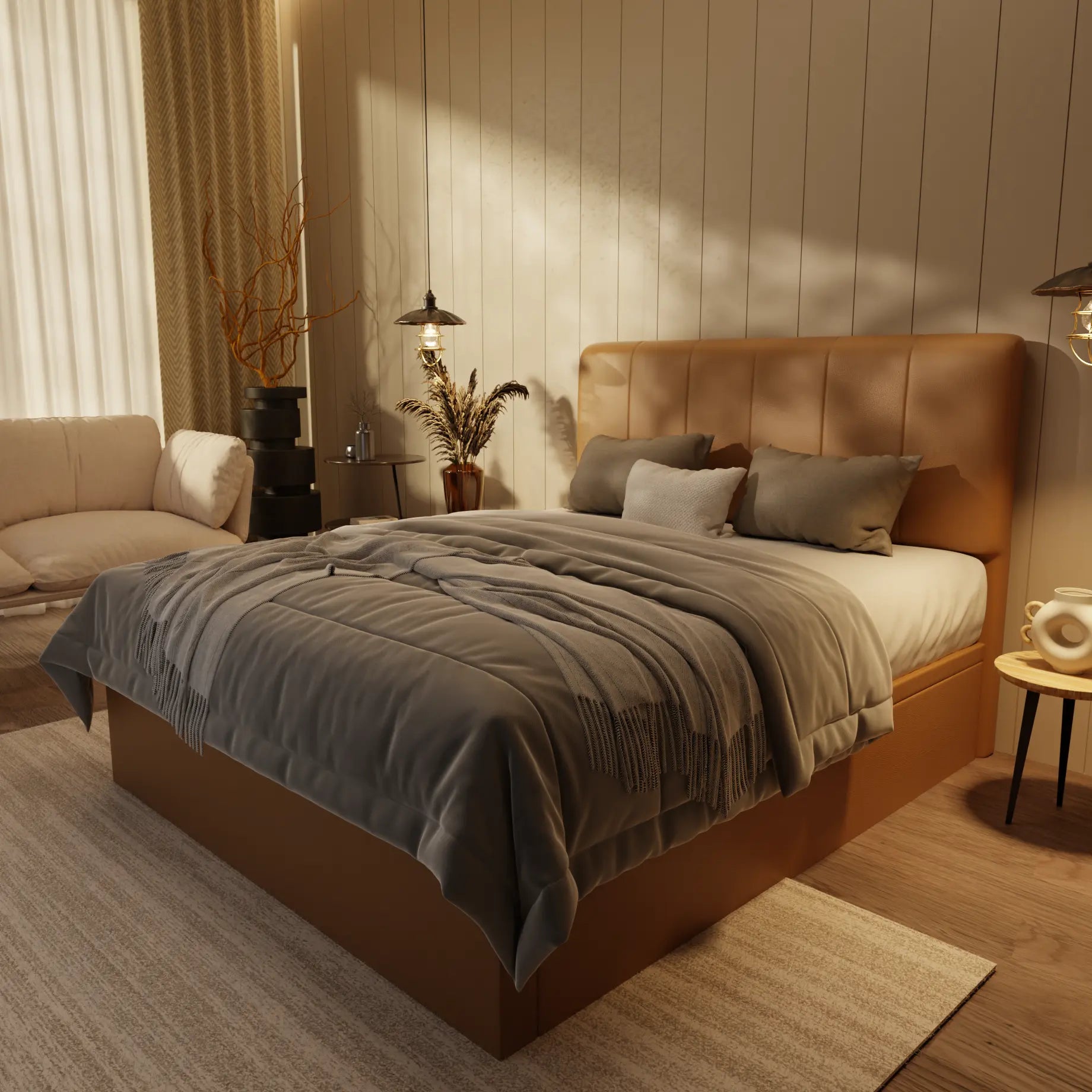 Joane Genuine Leather Storage Bed (Gas Lift) XYXBED
