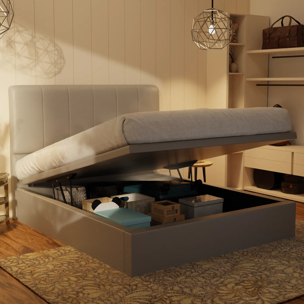 Joane Genuine Leather Storage Bed (Gas Lift) XYXBED