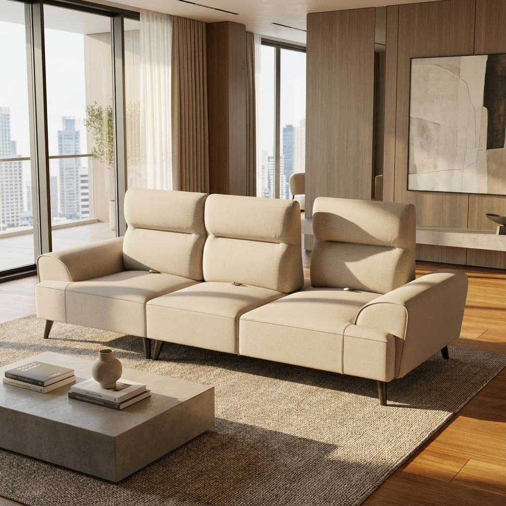 Brylor Fabric Adjustable Backrest Sofa (Pet Friendly & Easy Clean)