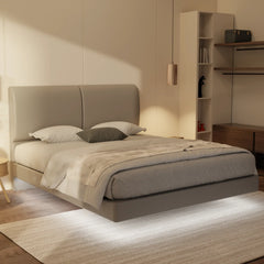 Gretelle Genuine Leather Floating Bed Frame (With LED) XYXBED