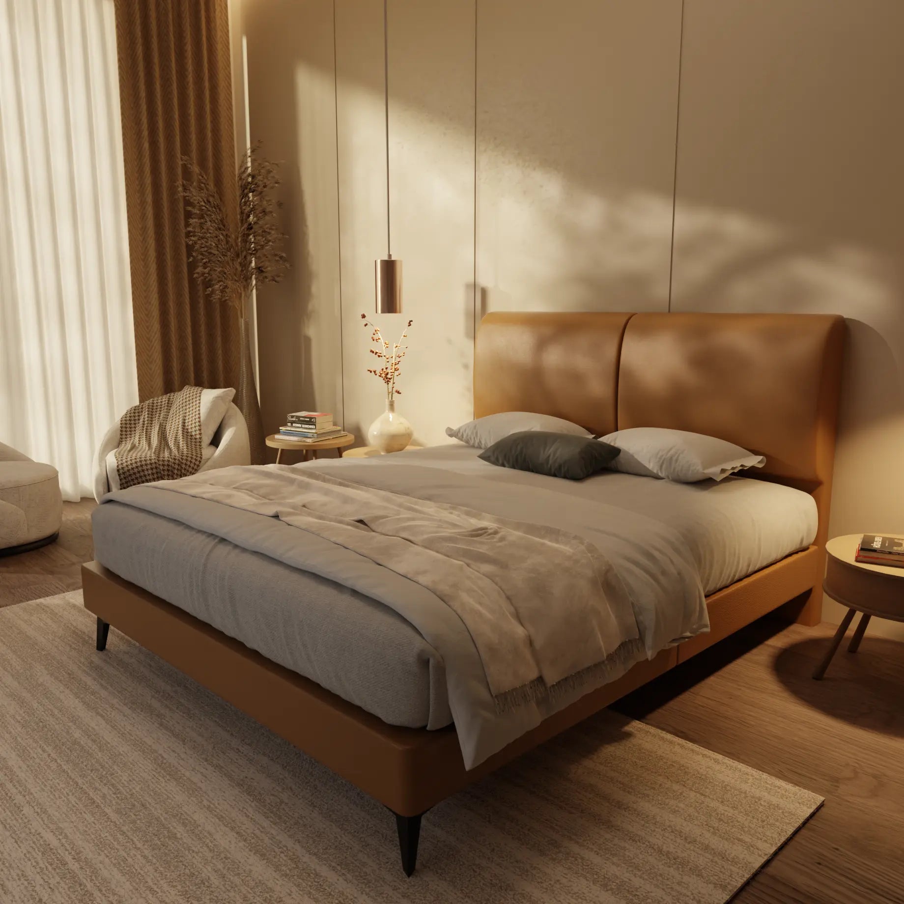 Gretelle Genuine Leather Divan Bed Frame XYXBED