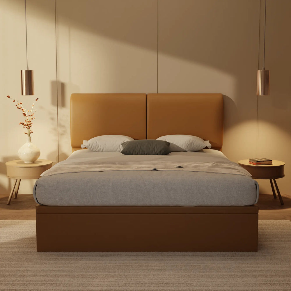 Gretelle Genuine Leather Storage Bed (Gas Lift) XYXBED