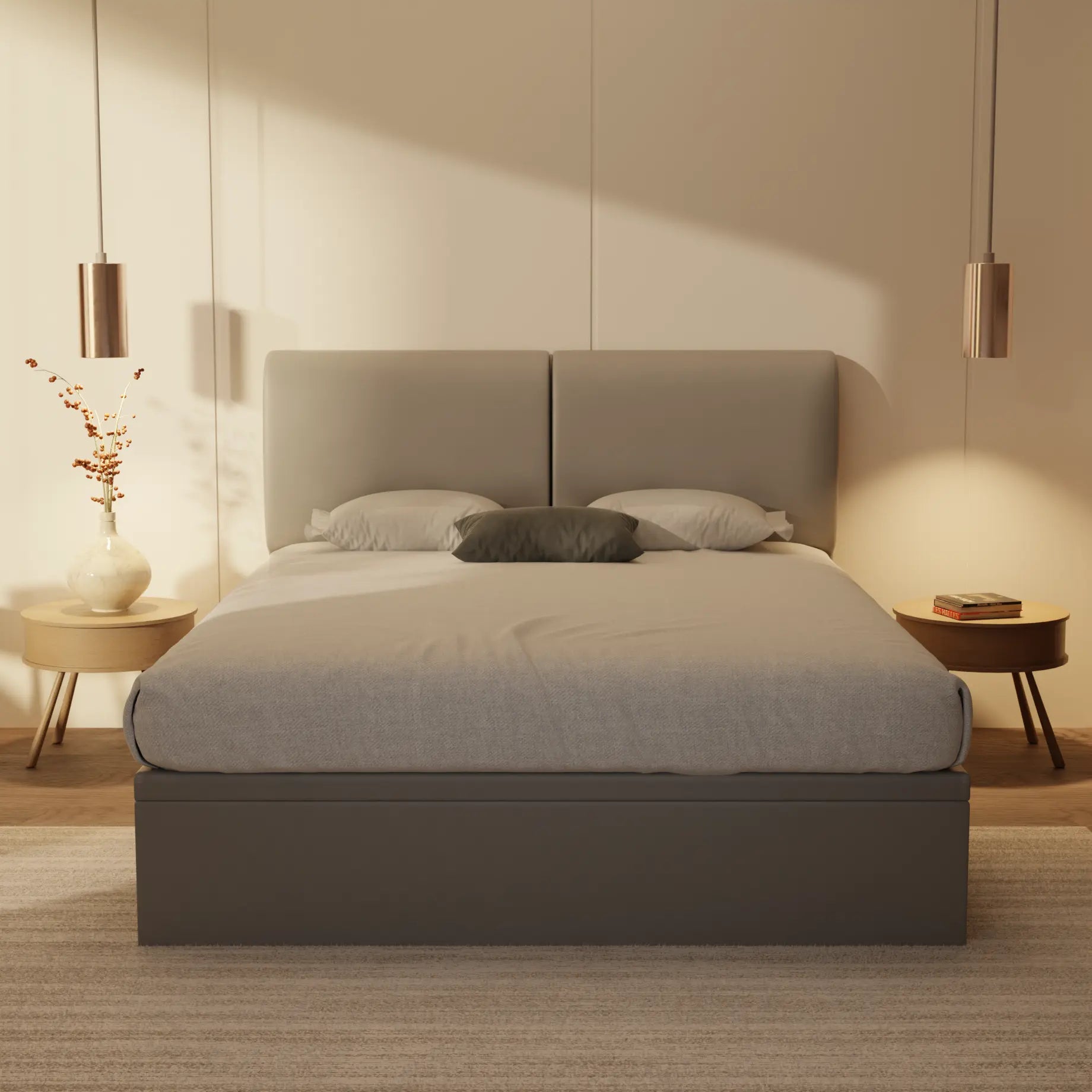 Gretelle Genuine Leather Storage Bed (Gas Lift) XYXBED