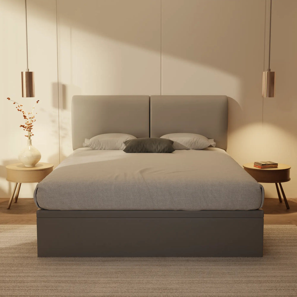 Gretelle Genuine Leather Storage Bed (Gas Lift) XYXBED