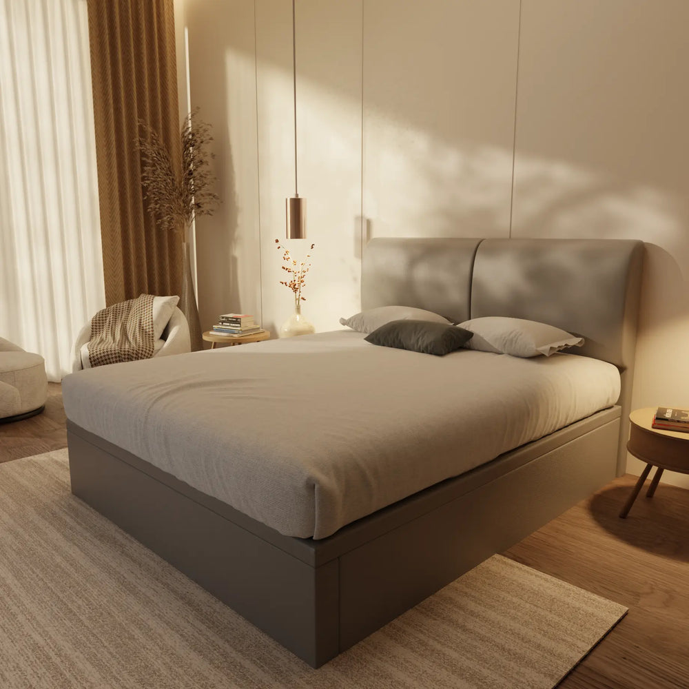 Gretelle Genuine Leather Storage Bed (Gas Lift) XYXBED