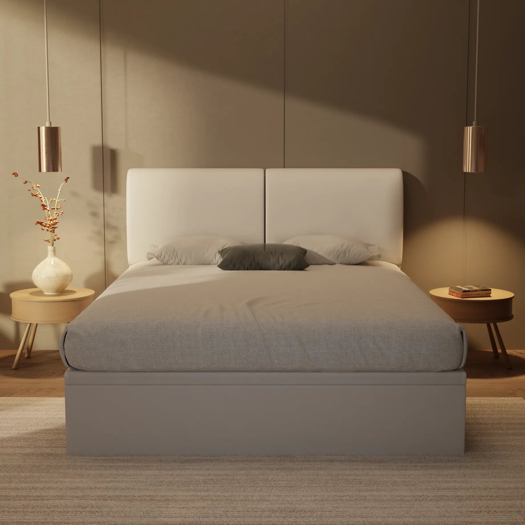 Gretelle Genuine Leather Storage Bed (Gas Lift) XYXBED