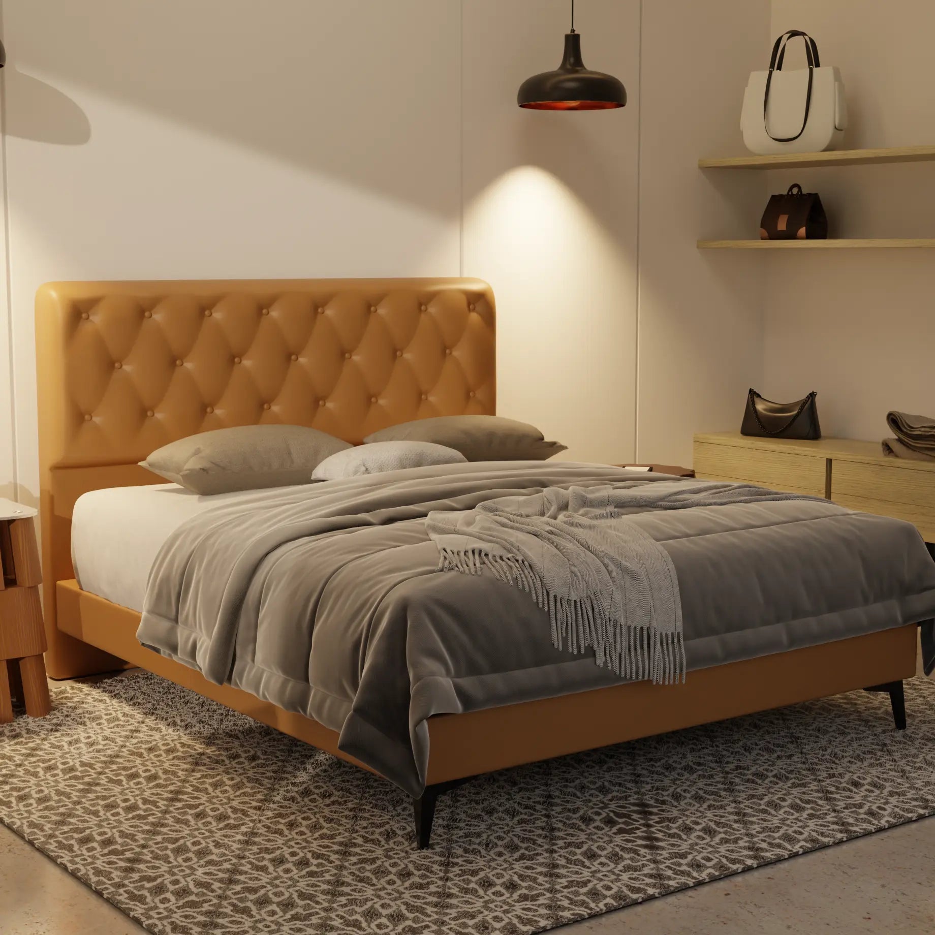 Wimble Genuine Leather Divan Bed Frame XYXBED