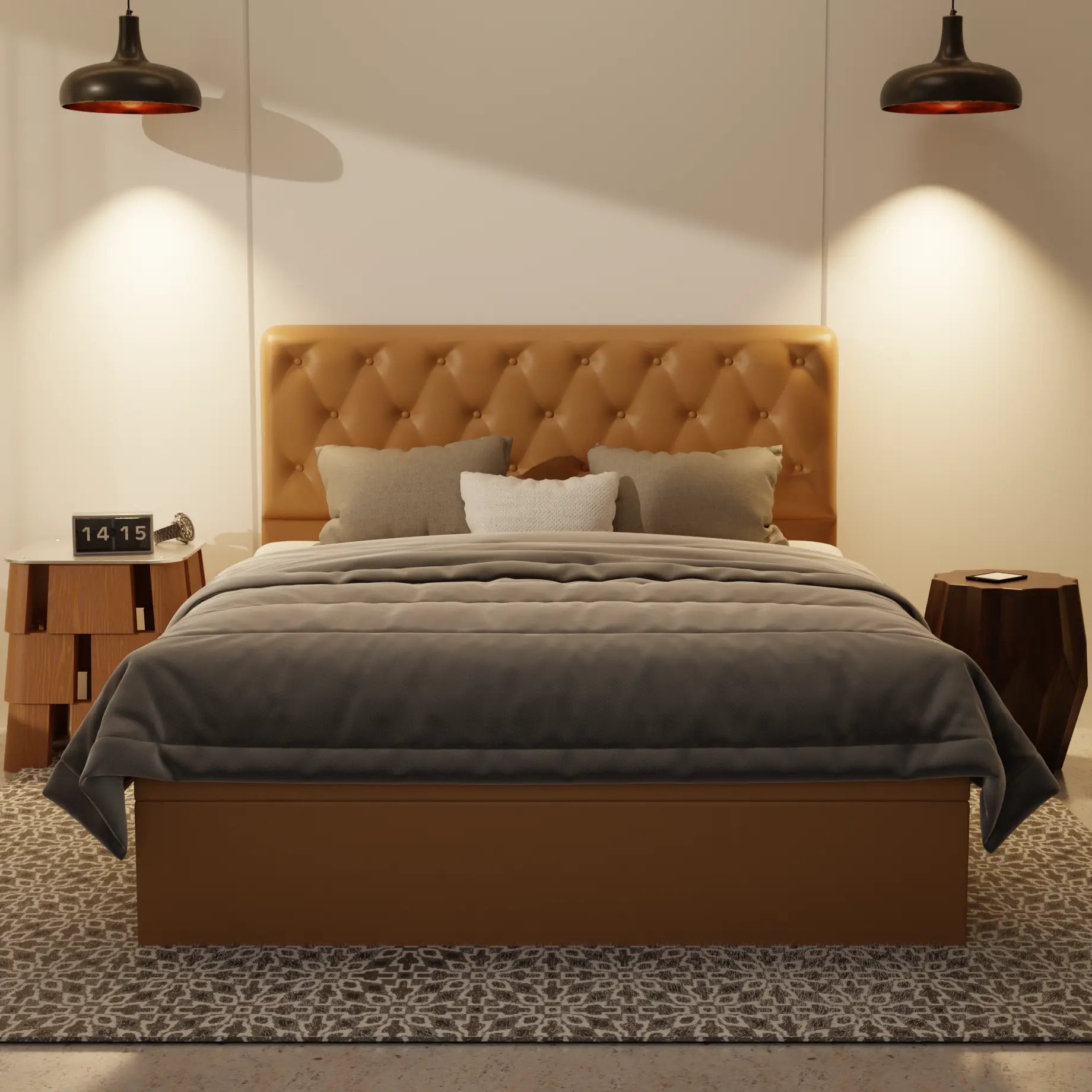 Wimble Genuine Leather Storage Bed (Gas Lift) XYXBED