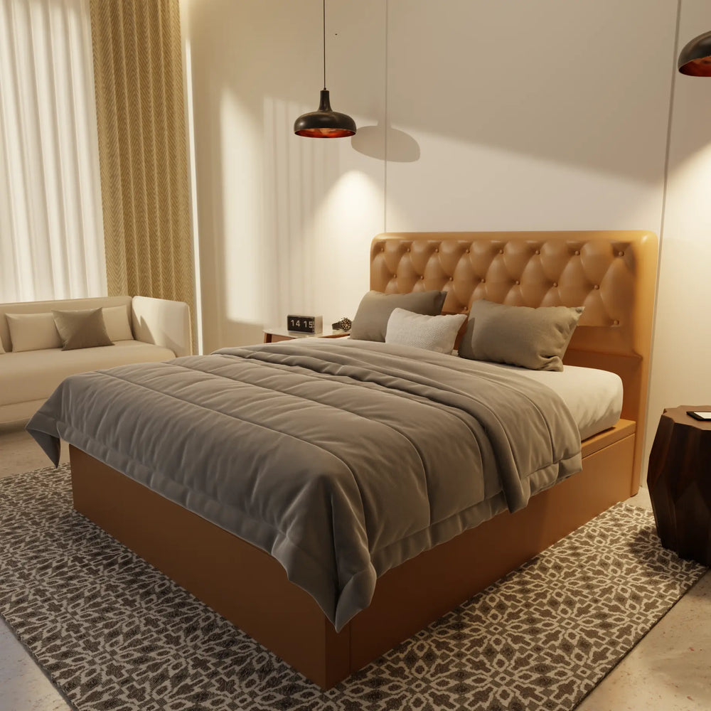 Wimble Genuine Leather Storage Bed (Gas Lift) XYXBED