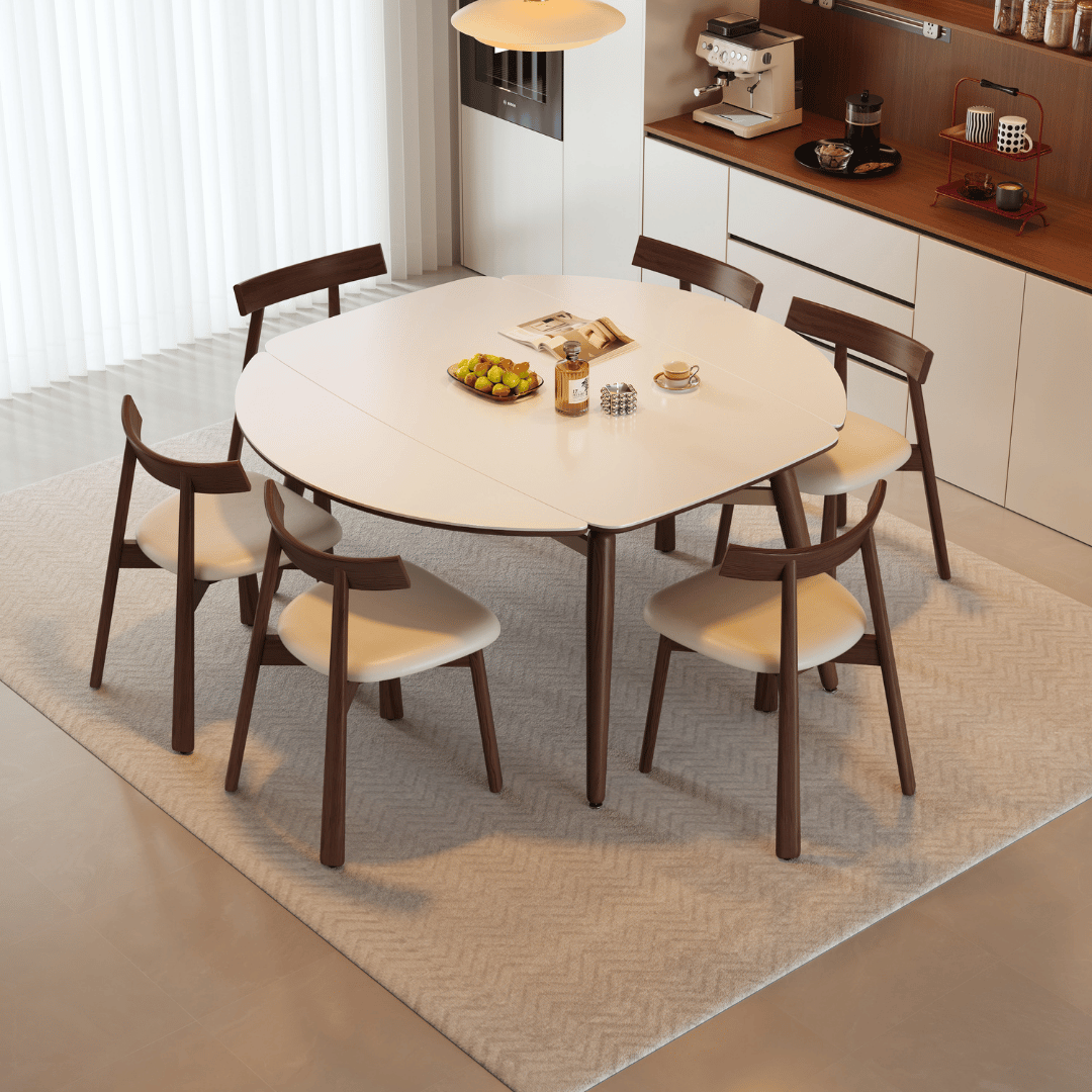 Verilon Walnut Extendable Dining Set