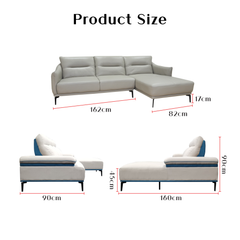 Elvyn Genuine Leather L-Shaped Sofa