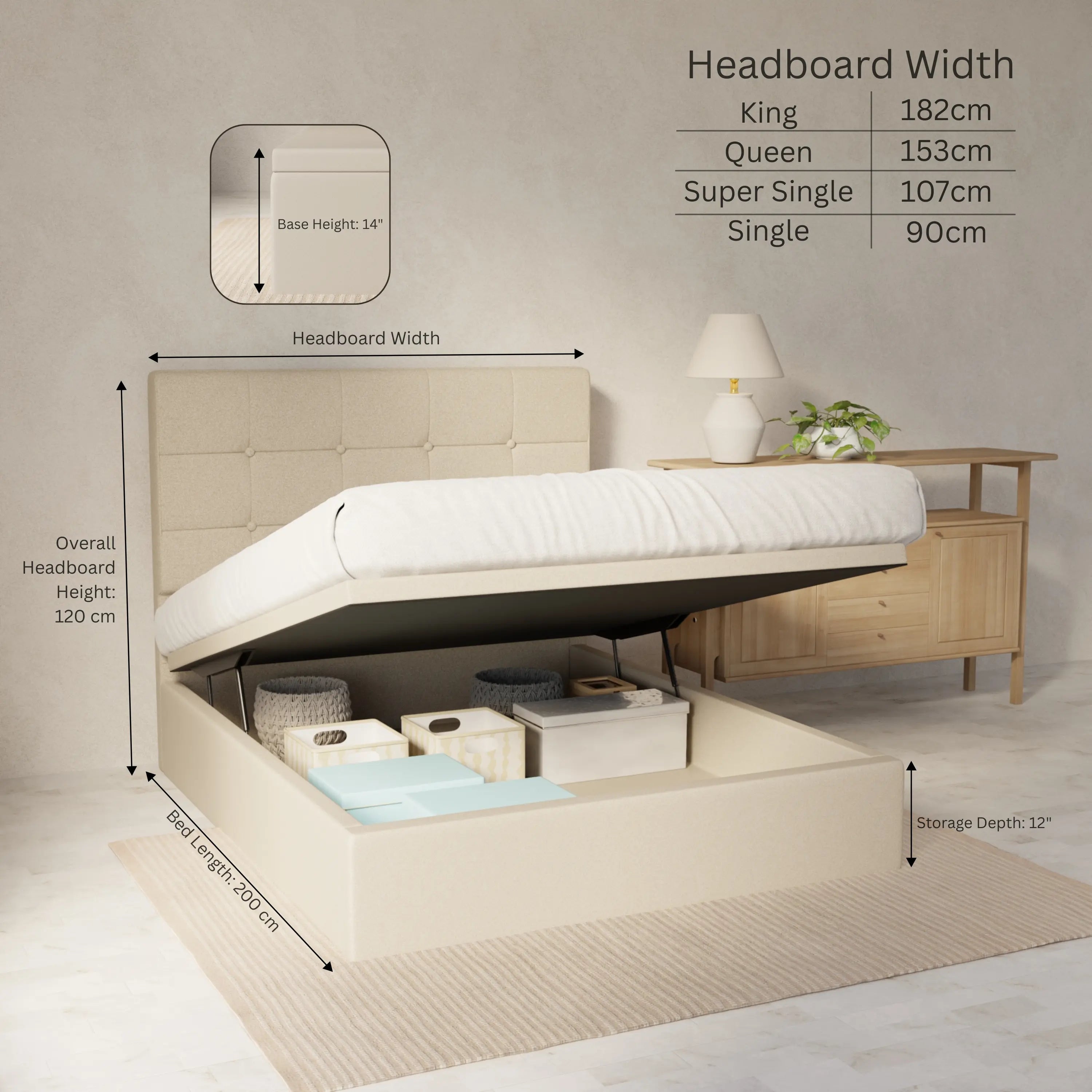 Theron Genuine Leather Storage Bed (Gas Lift) SSE